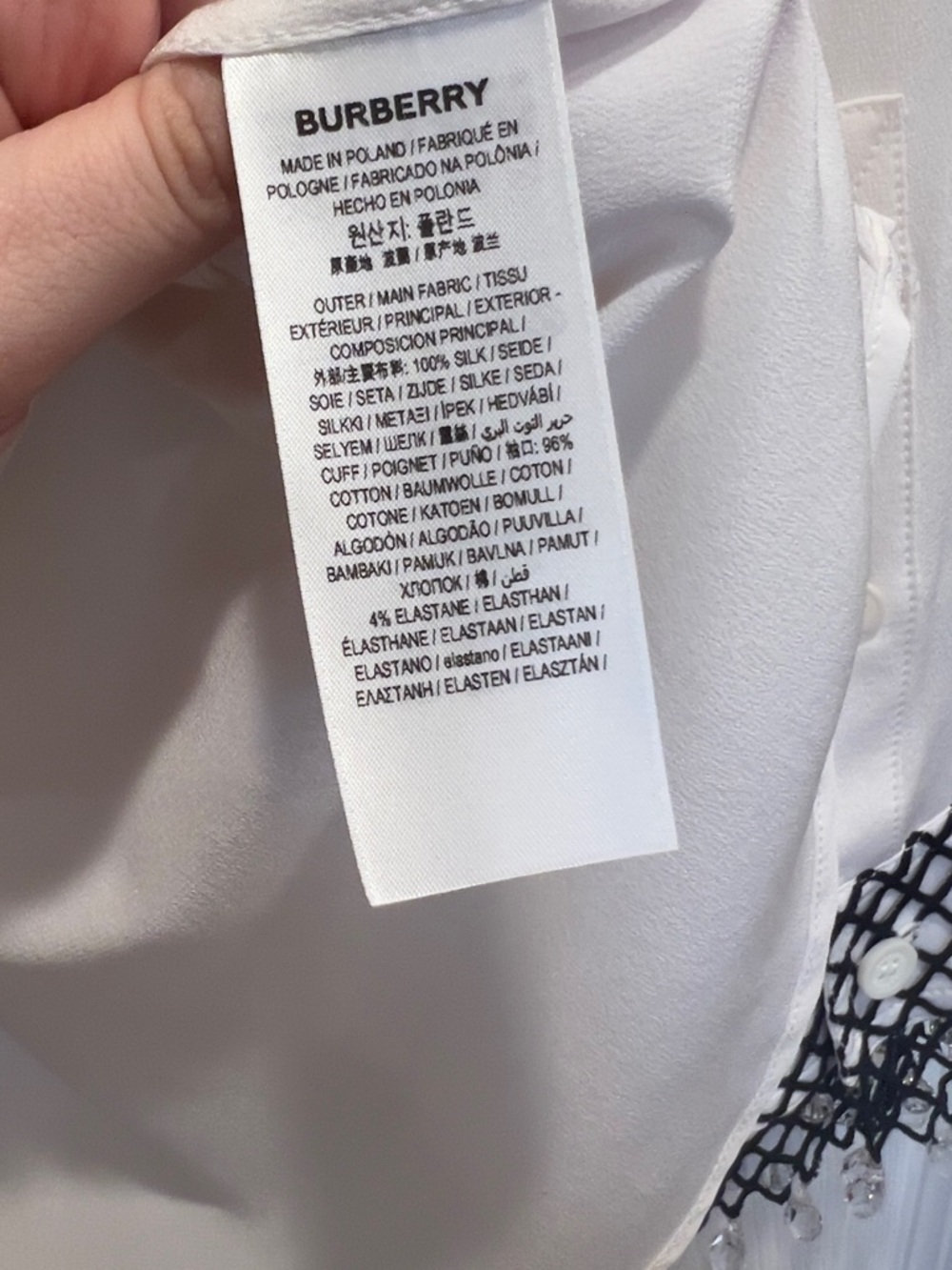Burberry Paola Button-Front Shirt w/ Cuff Detail size 6 - Picture 8 of 9